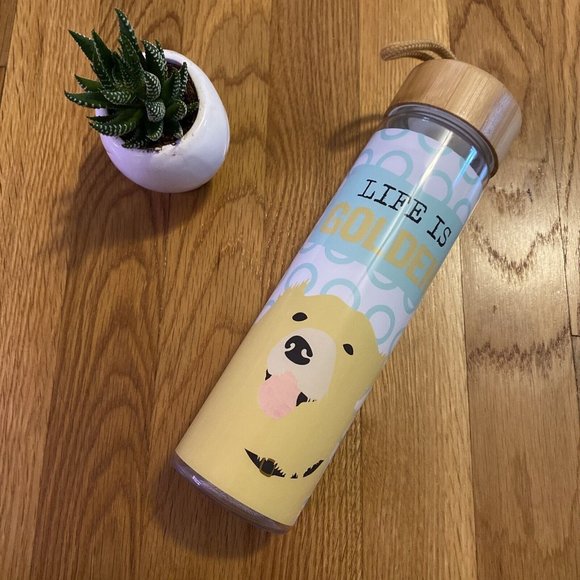 Life is Golden golden retriever adorable water bottle new in box - Picture 2 of 4
